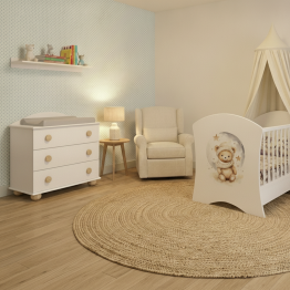 Asterias bebe Κρεβάτι προεφηβικό Αλέξανδρος με αρκουδάκι ΚΡΕΒΑΤΙ